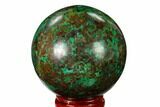 Polished Malachite & Chrysocolla Sphere - Peru #156457-1
